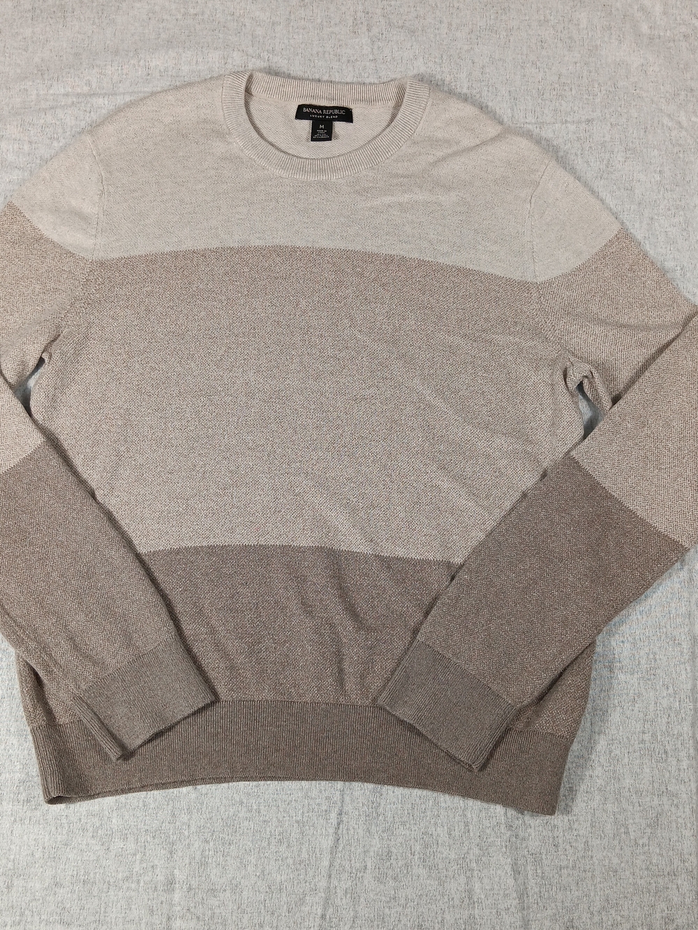 Banana Republic Luxury Blend Silk Cotton Cashmere Colorblock Sweater Size M